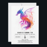 Mythical Printable Kids Dragon Birthday Invitation<br><div class="desc">Customise your celebration with our Mythical Printable Kids Dragon Birthday Invitations. These invitations are not just cards; they are canvases inviting you to design a birthday experience filled with mythical wonders. The endearing illustrations of dragons, set against a backdrop of imagination, create an atmosphere of innocence and joy. The "printable"...</div>