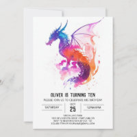 Mythical Printable Kids Dragon Birthday