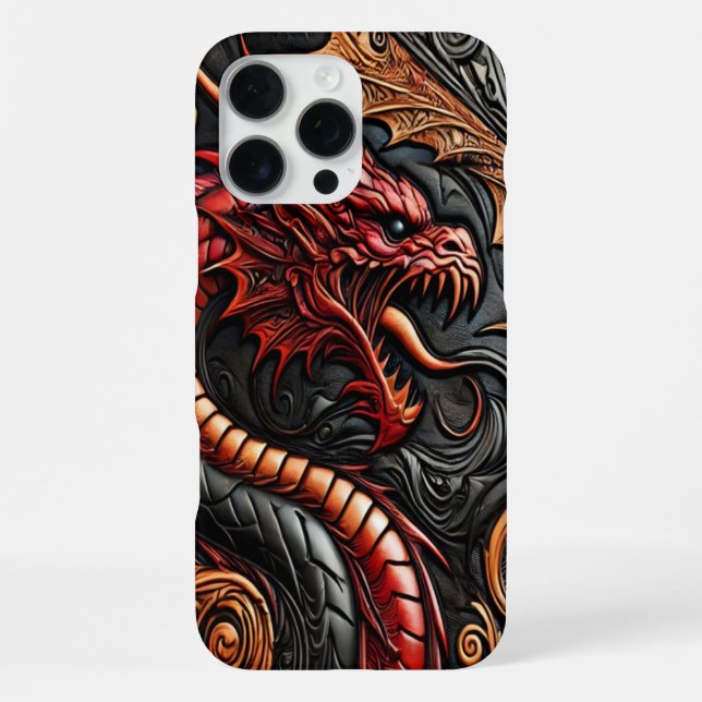 Mythical Red Dragon Display iPhone Case (Back)