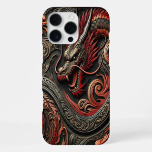 Mythical Red Dragon Relief iPhone 16 Pro Max Case
