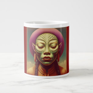 Mythical Reptilian Princess In Her Finery Large Coffee Mug