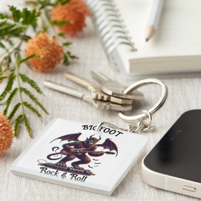 Mythical Rockstar: Bigfoots Guitar Solo Key Ring (Front Right)