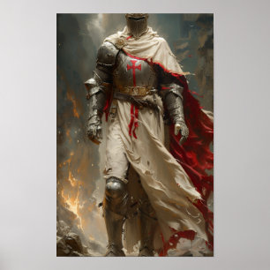 Mythical Templar Knight Poster by Luis Ricardo Fal