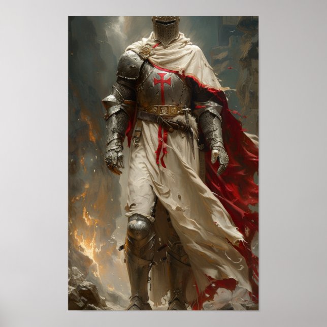 Mythical Templar Knight Poster by Luis Ricardo Fal (Front)