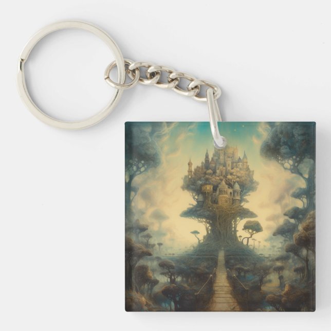 Mythical Tree House Key Ring (Front)