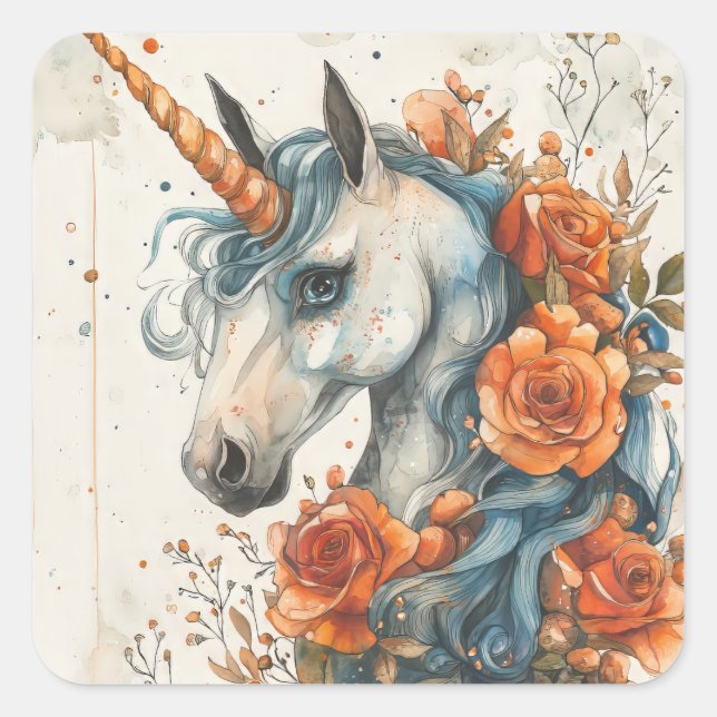 Mythical Unicorn  Square Sticker (Front)