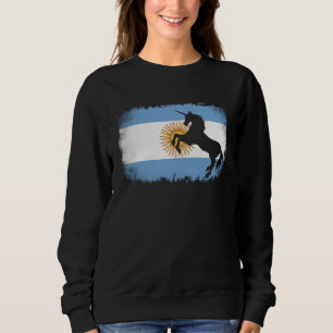 Mythical Unicorn vintage Argentina flag horse Sweatshirt