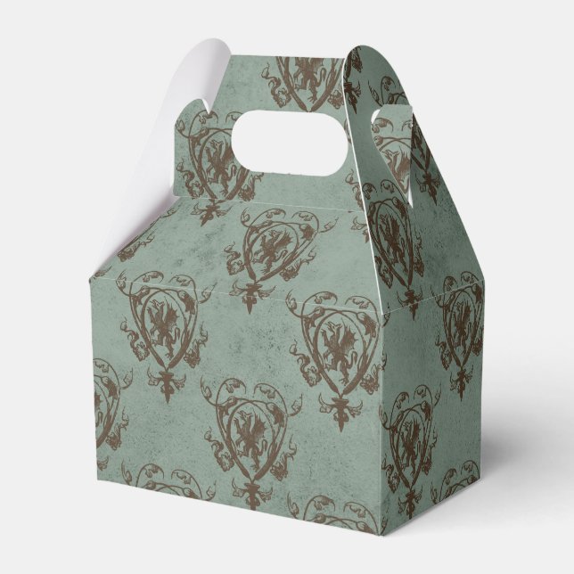 Mythical Vintage Dragon Pattern Favour Box (Front Side)