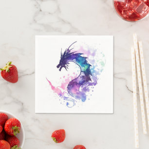 Mythical Whimsical Kids Dragon Birthday Napkin