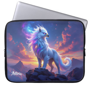 Mythical White Griffin on Top of the World Laptop Sleeve