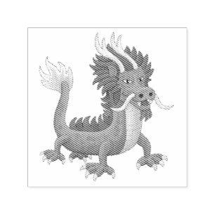Mythological Chinese Dragon Self-inking Stamp
