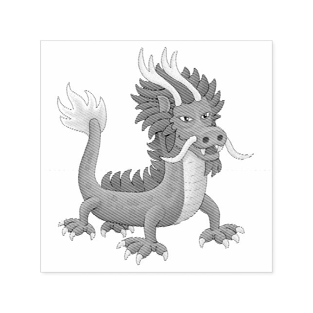 Mythological Chinese Dragon Self-inking Stamp (Design)