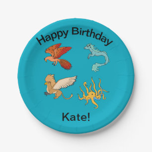 Mythological creatures paper plate