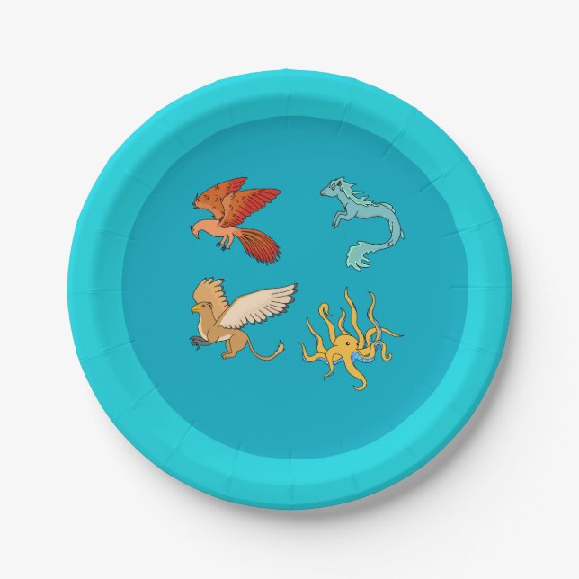 Mythological creatures paper plate (Front)