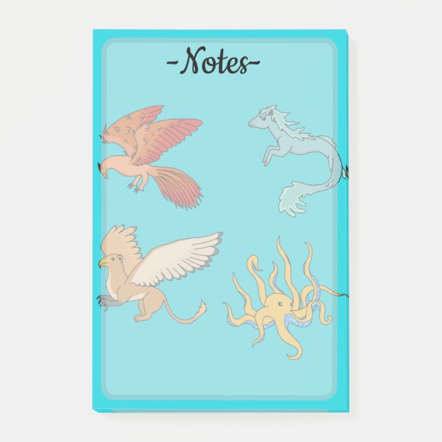 Mythological creatures post-it notes (Front)