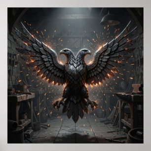  Mythological Double-Headed Eagle Ancient Anvil Cr Poster