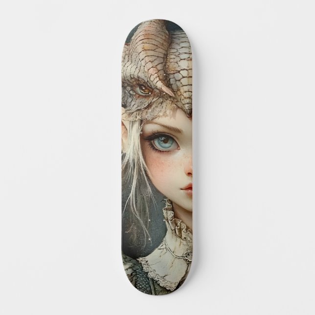 Mythological Dragon Nymph Girly Skate Deck (Front)