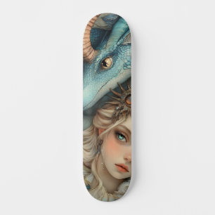 Mythological Dragon & Nymph Girly Skate Deck