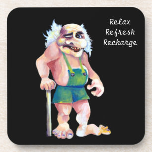 Mythological Scandinavian Funny Ogre Troll Coaster