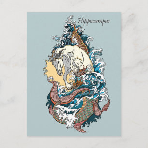 mythological seahorse postcard