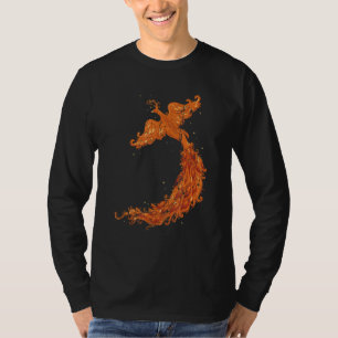 Mythology Flying Mythical Fire Bird Phoenix Distre T-Shirt