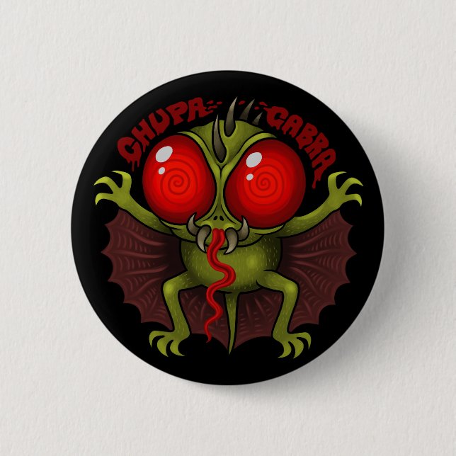 MYTHOLOGY: The Chupacabra 6 Cm Round Badge (Front)