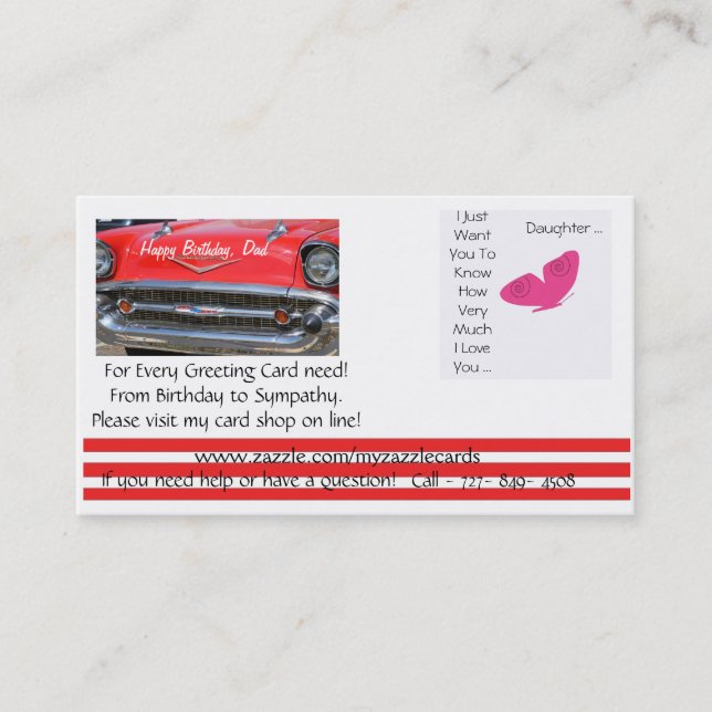 Myzazzlecards online greeting card shop. (Front)