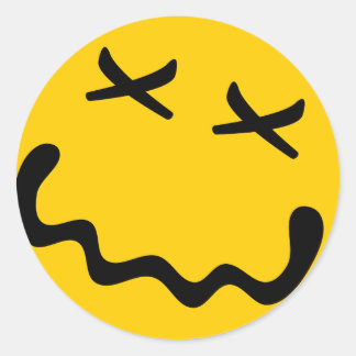 N2O Smile Sticker, Glossy Classic Round Sticker