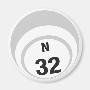 N32 bingo ball fridge magnet