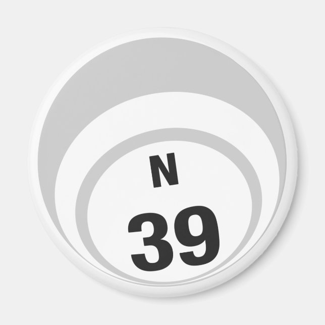N39 bingo ball fridge magnet (Front)