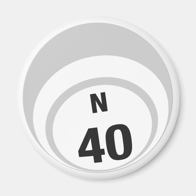 N40 bingo ball fridge magnet (Front)