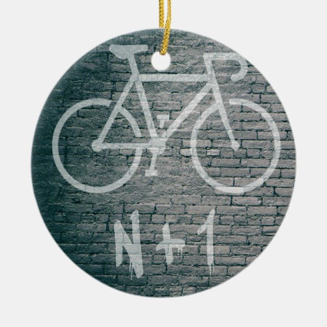 N+1 Bike Graffiti Ceramic Ornament (Front)