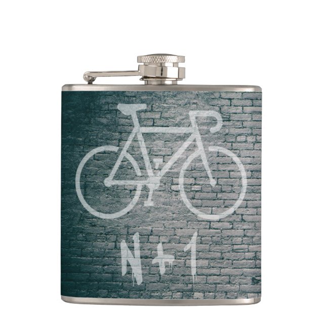 N+1 Bike Graffiti Hip Flask (Front)