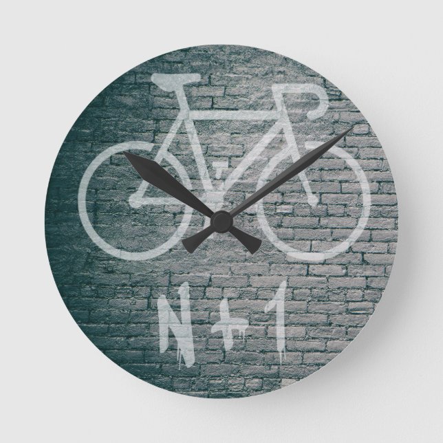 N+1 Bike Graffiti Round Clock (Front)