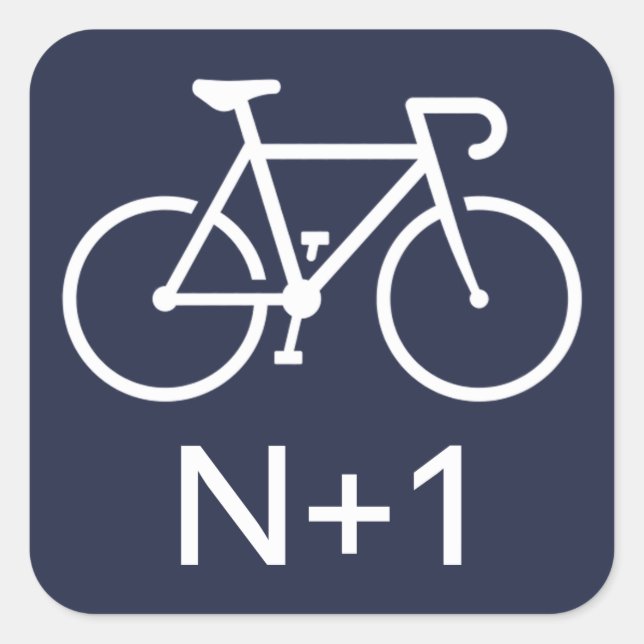 N+1 Bike Square Sticker (Front)
