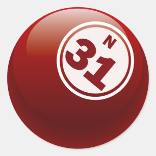 N 31 BINGO BALL CLASSIC ROUND STICKER
