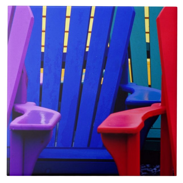 N.A. Canada, Nova Scotia, Bridgewater. Colourful 2 Ceramic Tile (Front)