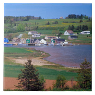 N.A. Canada, Prince Edward Island. Boats are Ceramic Tile