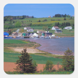 N.A. Canada, Prince Edward Island. Boats are Square Sticker
