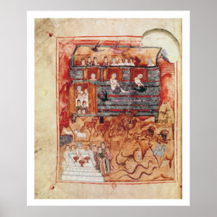 N.A.L 2334 fol.10v Noah's Ark, from 'De Tours Pent Poster