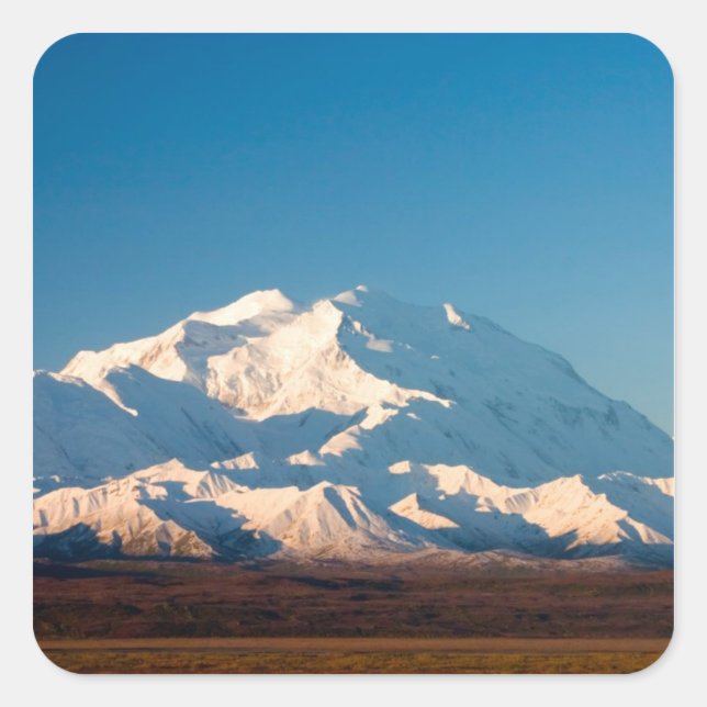 N.A., USA, Alaska.  Mt. McKinley in Denali Square Sticker (Front)