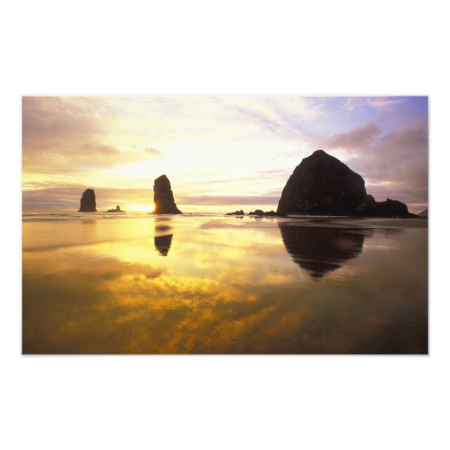 N.A., USA, Oregon, Cannon Beach Sunset with Photo Print (Front)