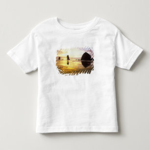 N.A., USA, Oregon, Cannon Beach Sunset with Toddler T-Shirt