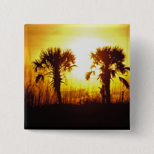 N.A., USA, South Carolina, Charleston. Sunset 15 Cm Square Badge