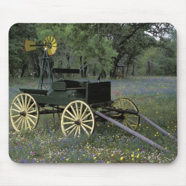N.A., USA, Texas, Devine, Old wagon and Mouse Pad (Front)
