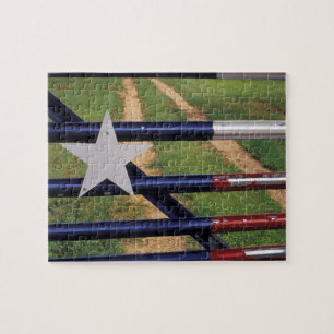 N.A., USA, Texas, Lake Buchanan, Texas flag Jigsaw Puzzle