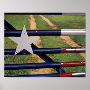 N.A., USA, Texas, Lake Buchanan, Texas flag Poster