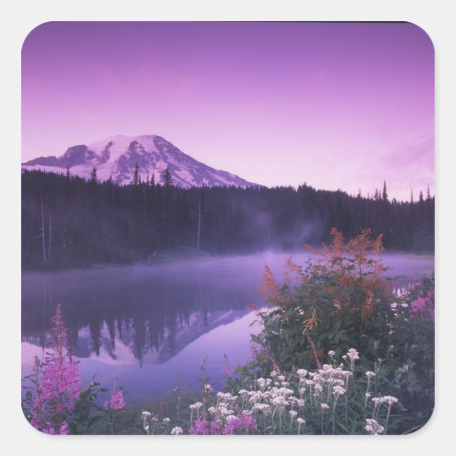 N.A., USA, Washington, Mt. Rainier National Square Sticker (Front)