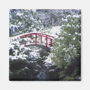 N.A., USA, Washington, Seattle. Moon bridge in 2 Magnet