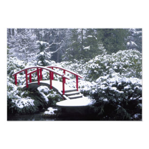 N.A., USA, Washington, Seattle. Moon bridge in 2 Photo Print